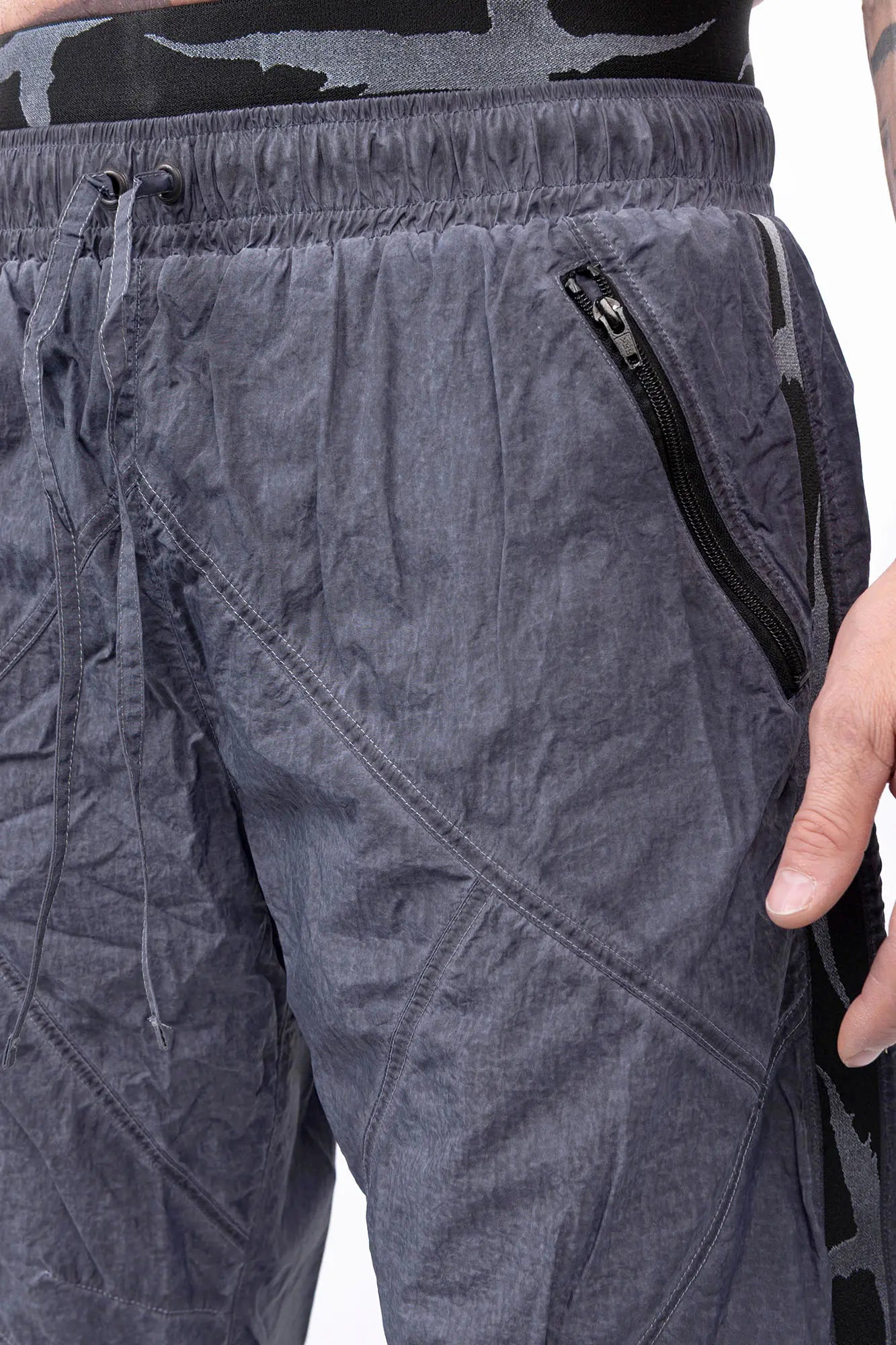 Luda - Grey Dyed Polyester Trousers