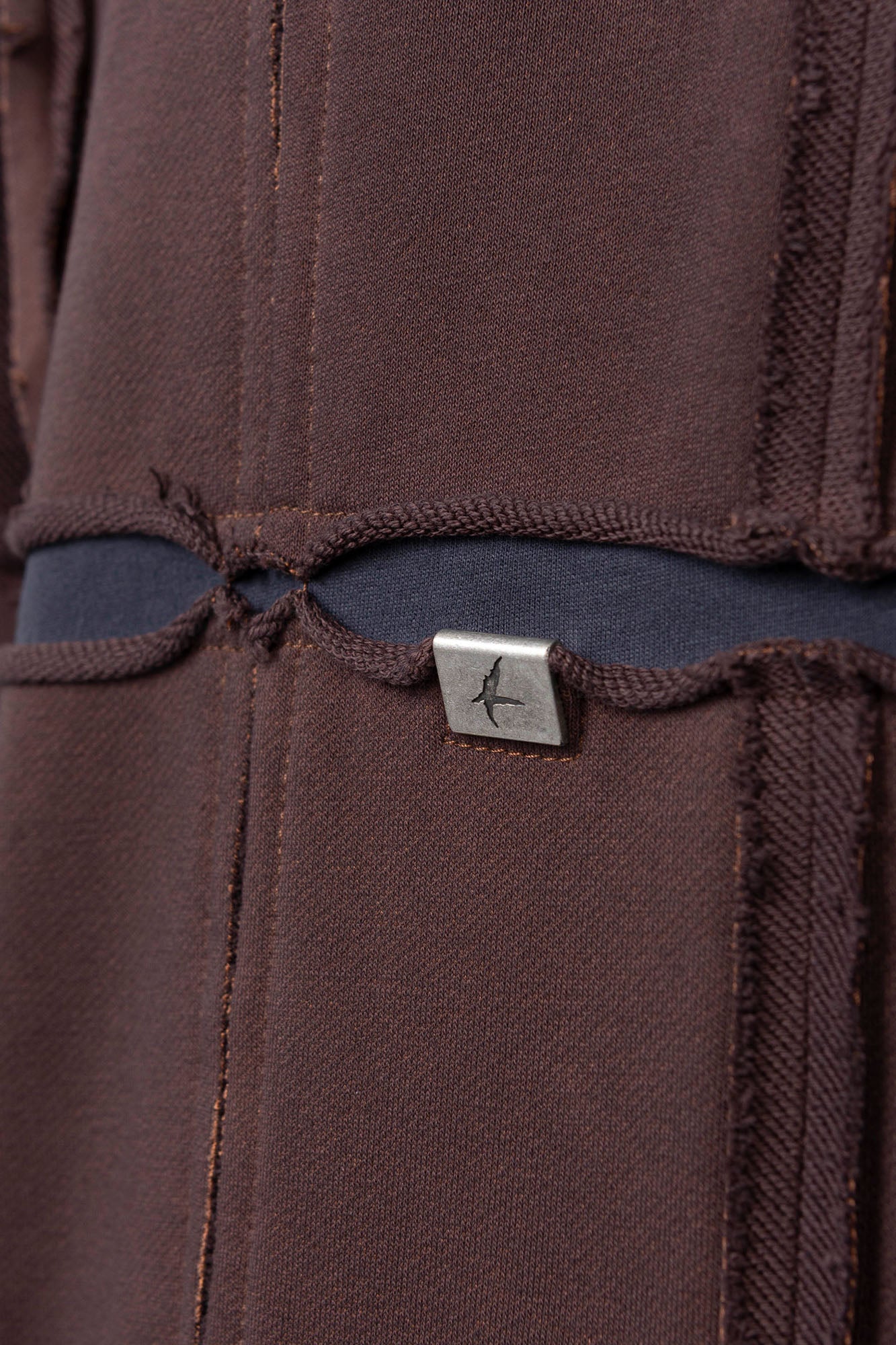 Luda - Grid Panel Hoodie Brown
