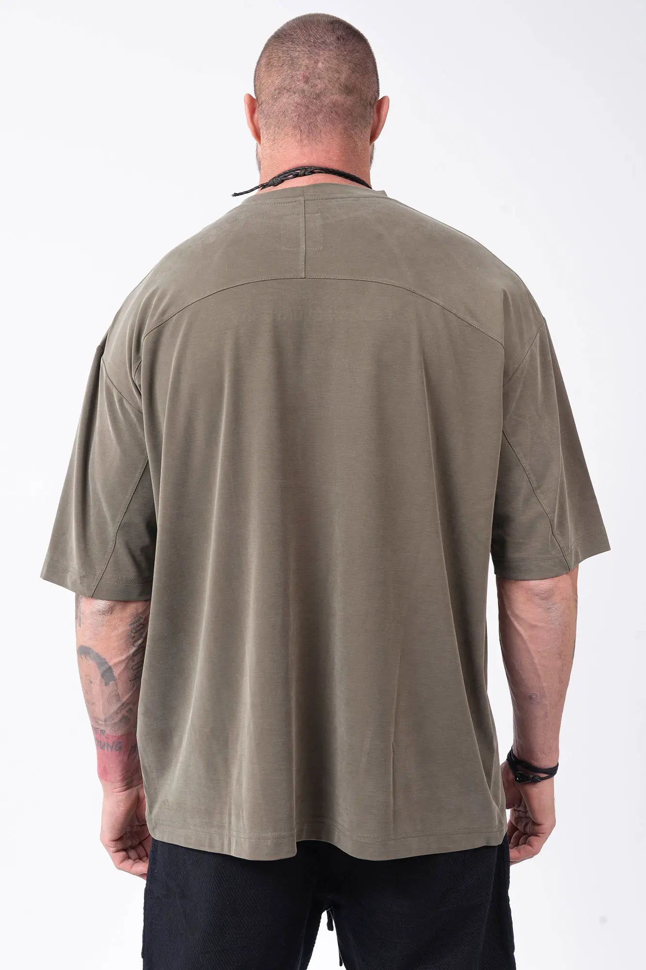 Luda - Embroidery Stretch T-Shirt Olive Green