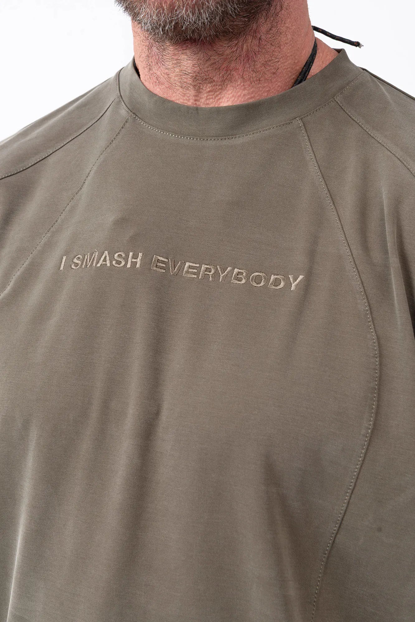 Luda - Embroidery Stretch T-Shirt Olive Green