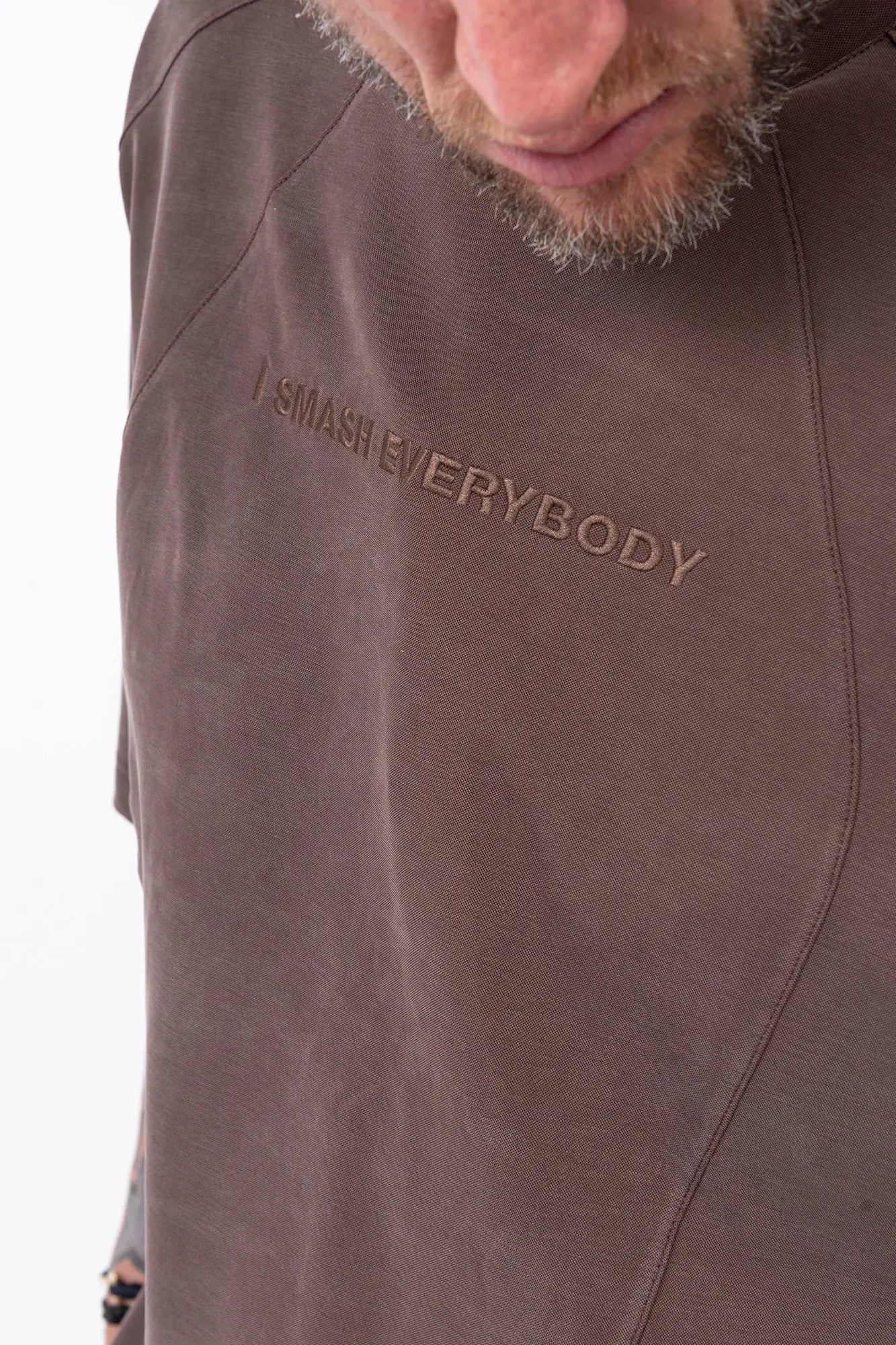 Luda - Embroidery Stretch T-Shirt Beige