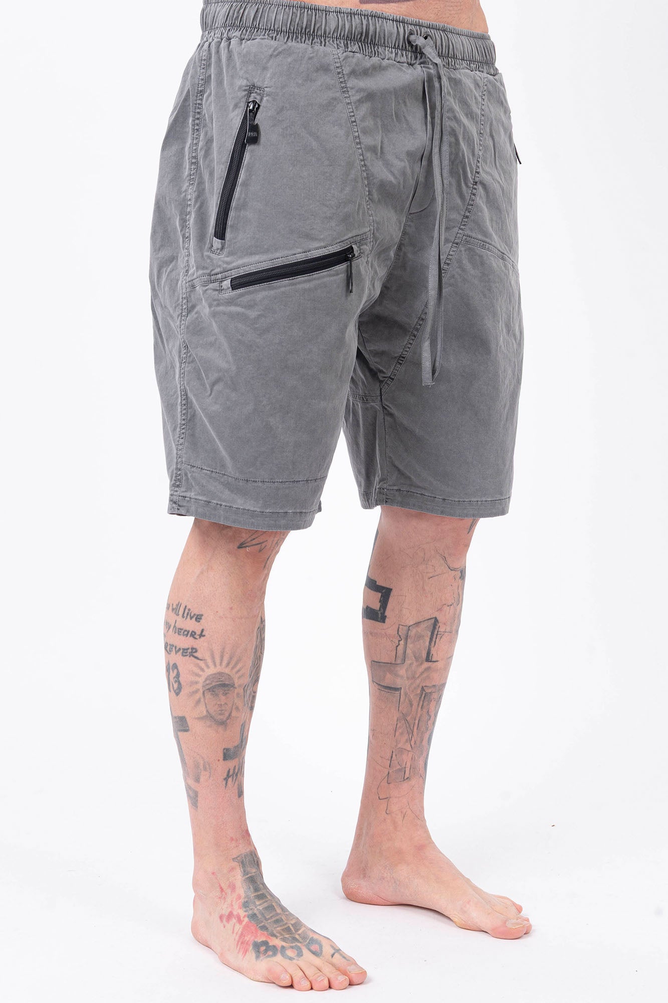 Luda - Triple Zipper Grey Shorts