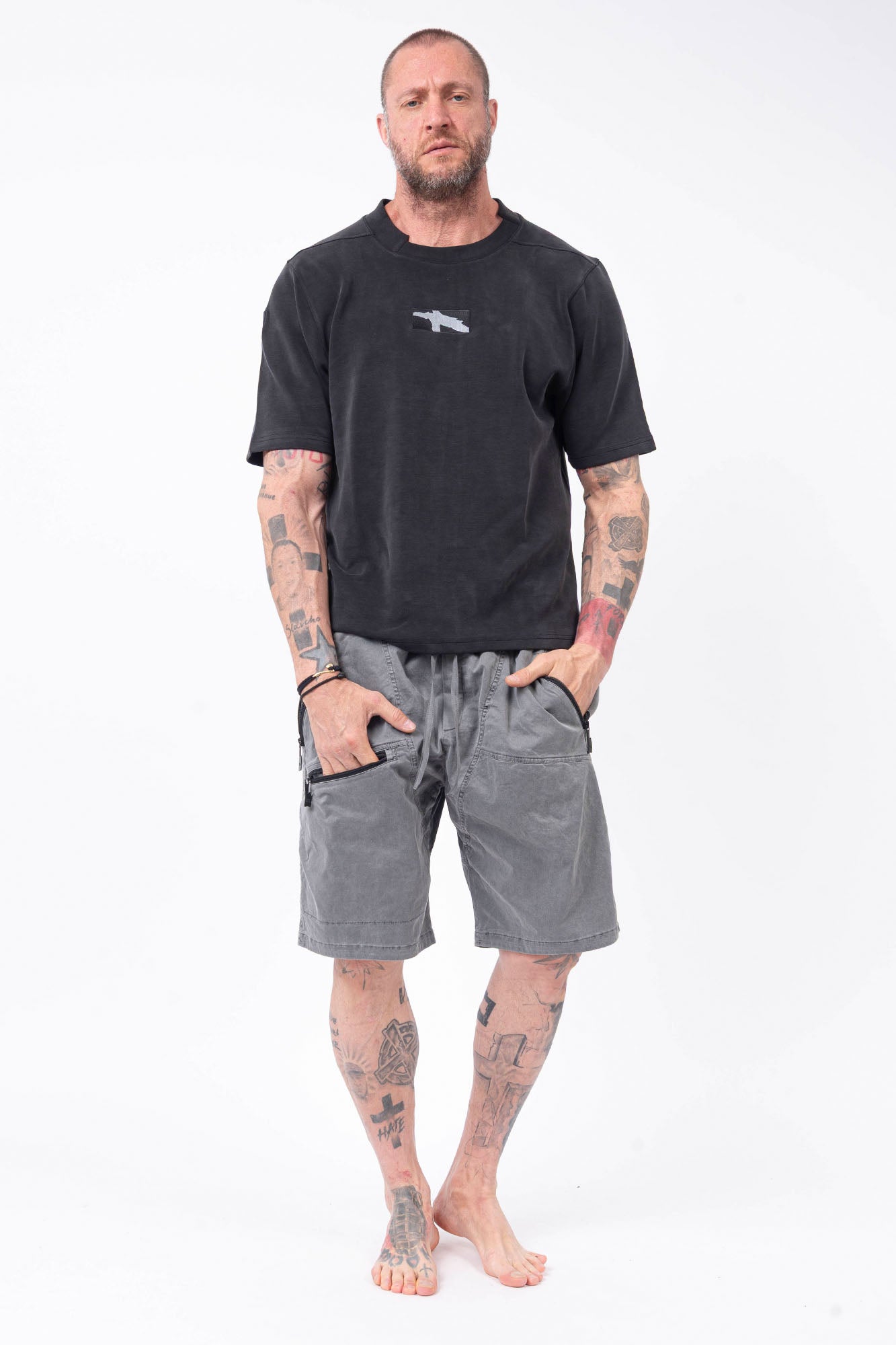 Luda - Triple Zipper Grey Shorts