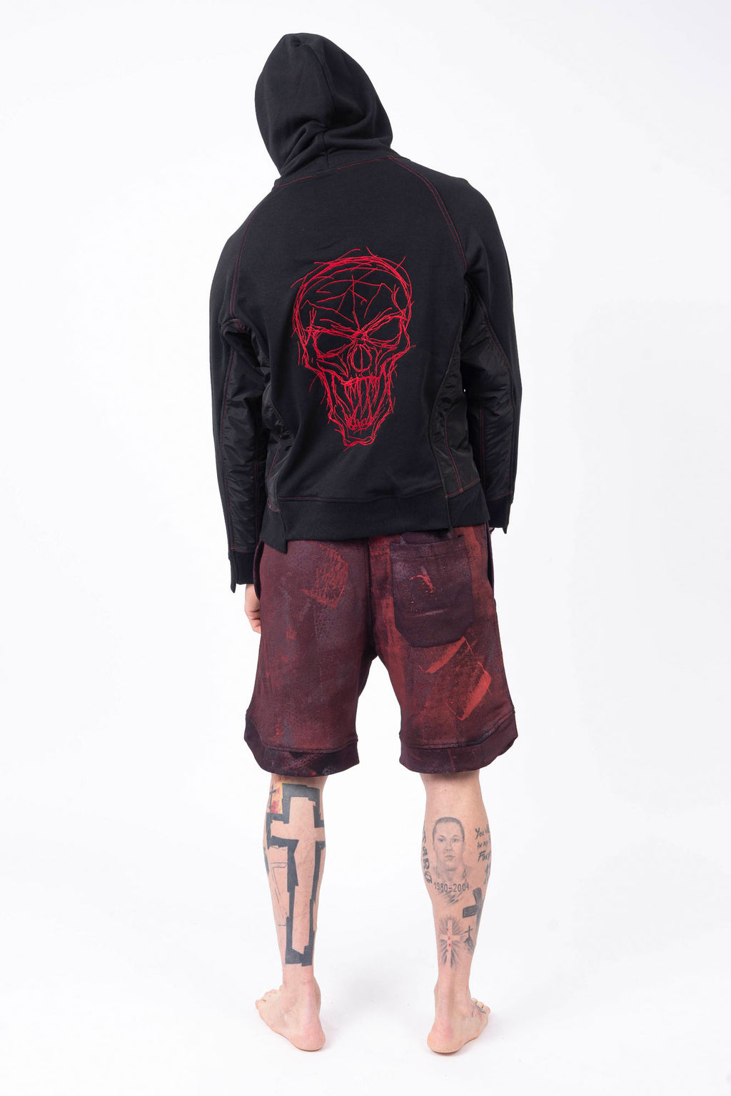 Luda - Red Skull Embroidery Hoodie