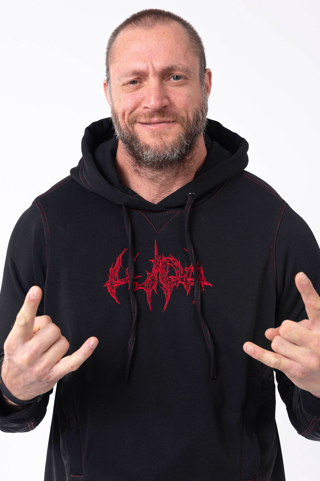 Luda - Red Skull Embroidery Hoodie