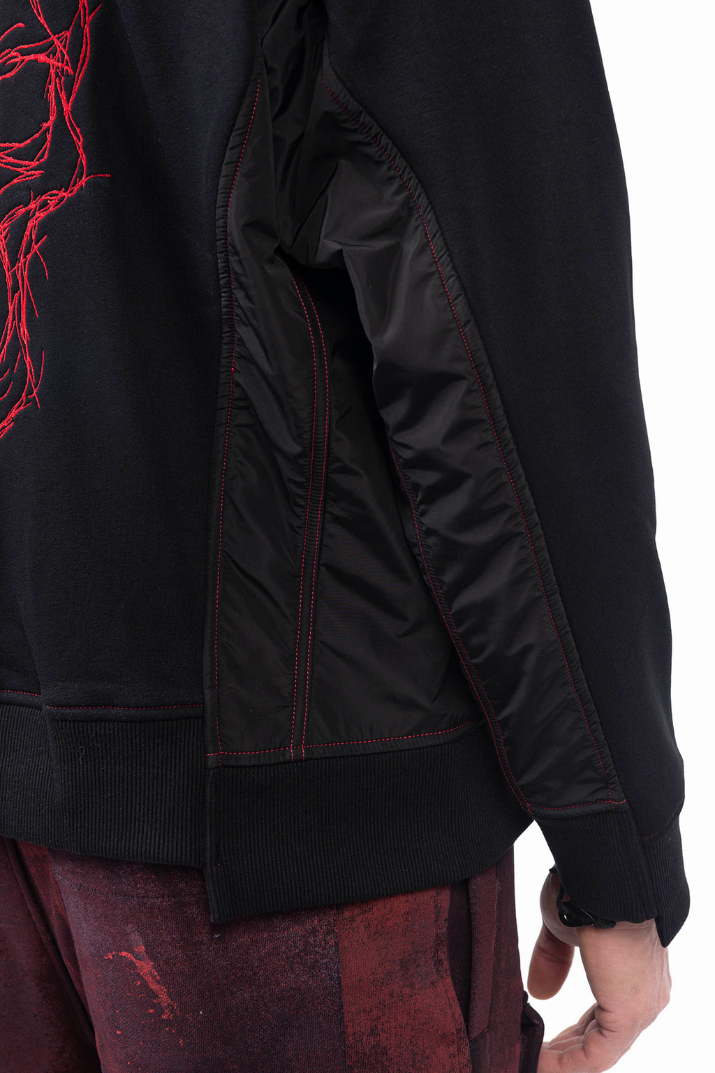 Luda - Red Skull Embroidery Hoodie