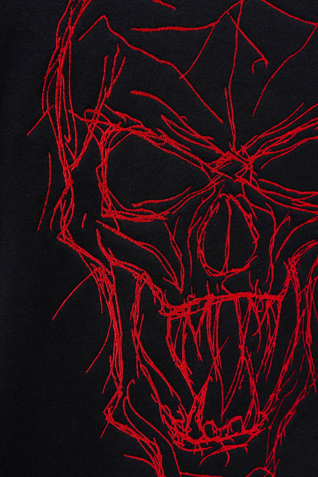 Luda - Red Skull Embroidery Hoodie
