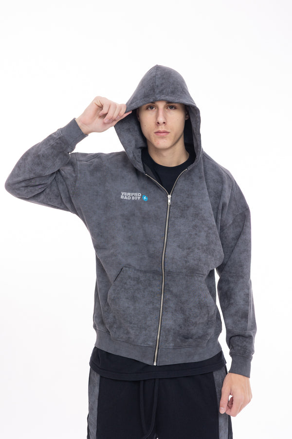 Luda - Grey Zipper Hoodie