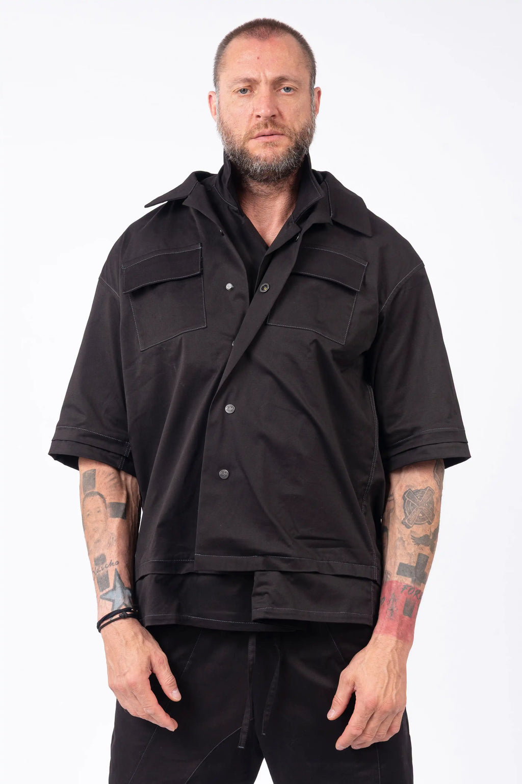 Luda - Oversized Double Black Shirt
