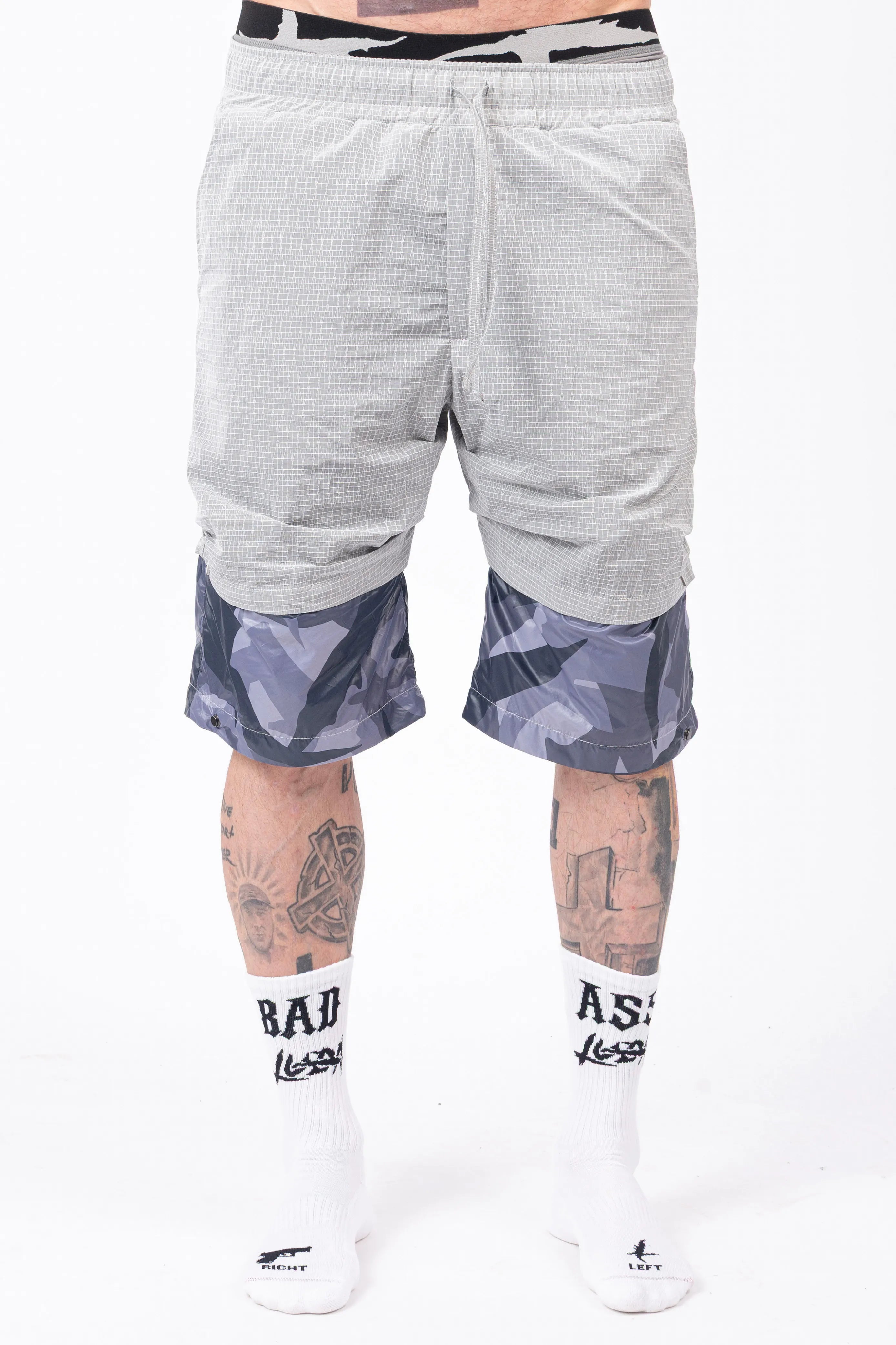 Luda - Snap Adjustable Grey/Camo Shorts