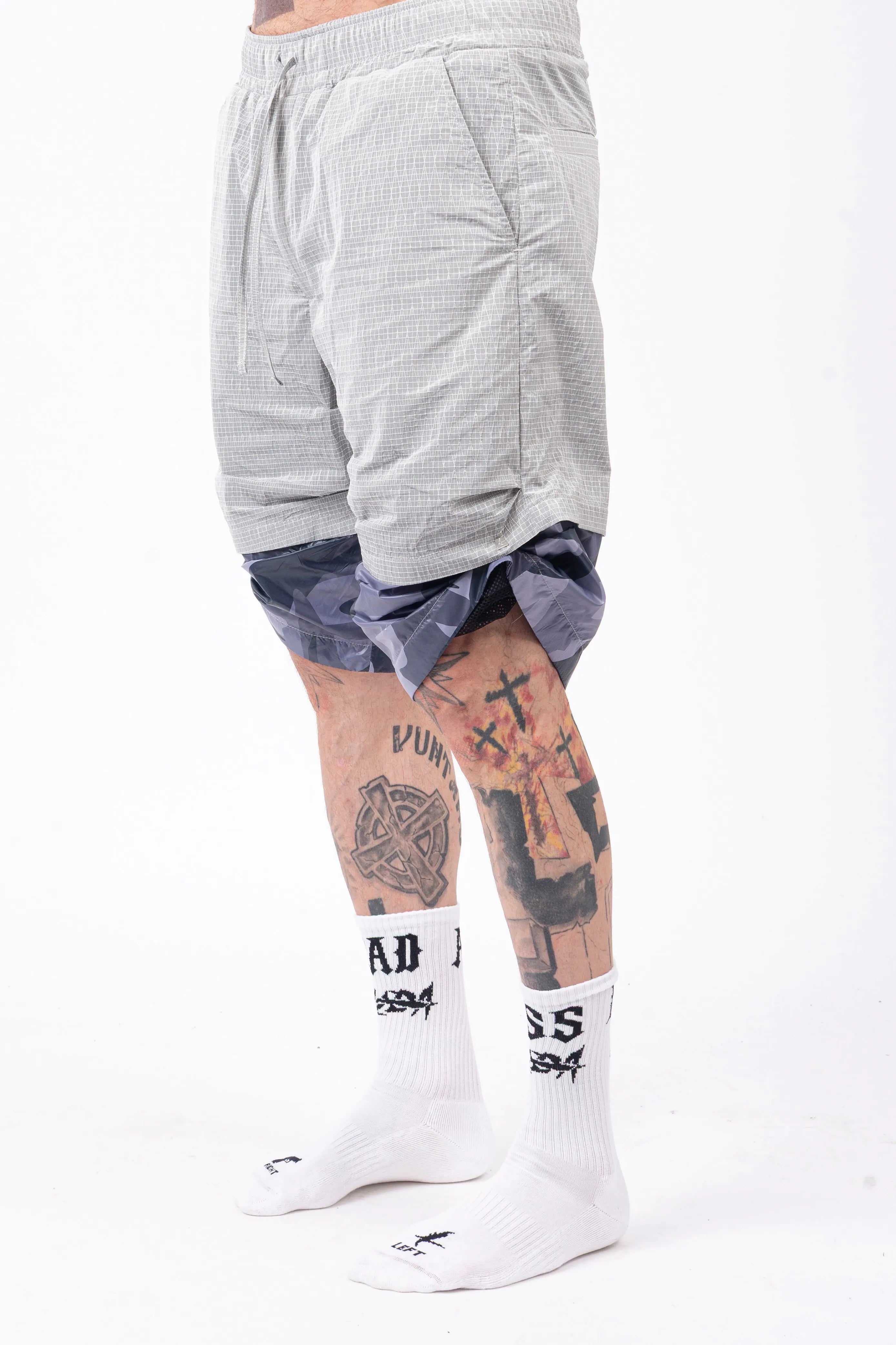 Luda - Snap Adjustable Grey/Camo Shorts