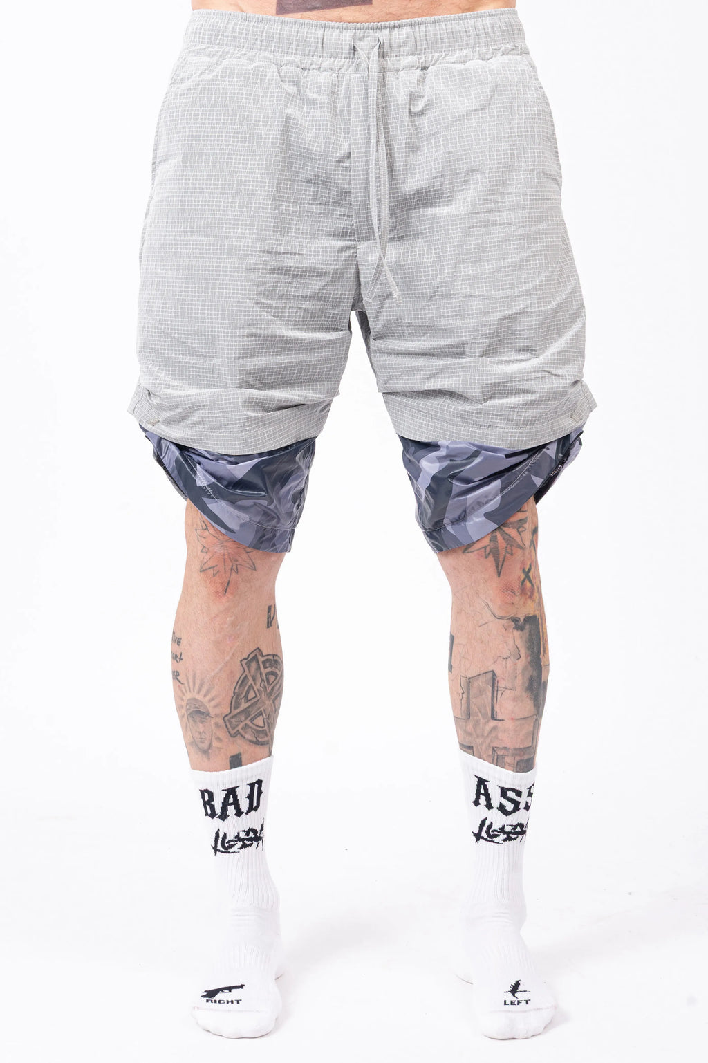 Luda - Snap Adjustable Grey/Camo Shorts