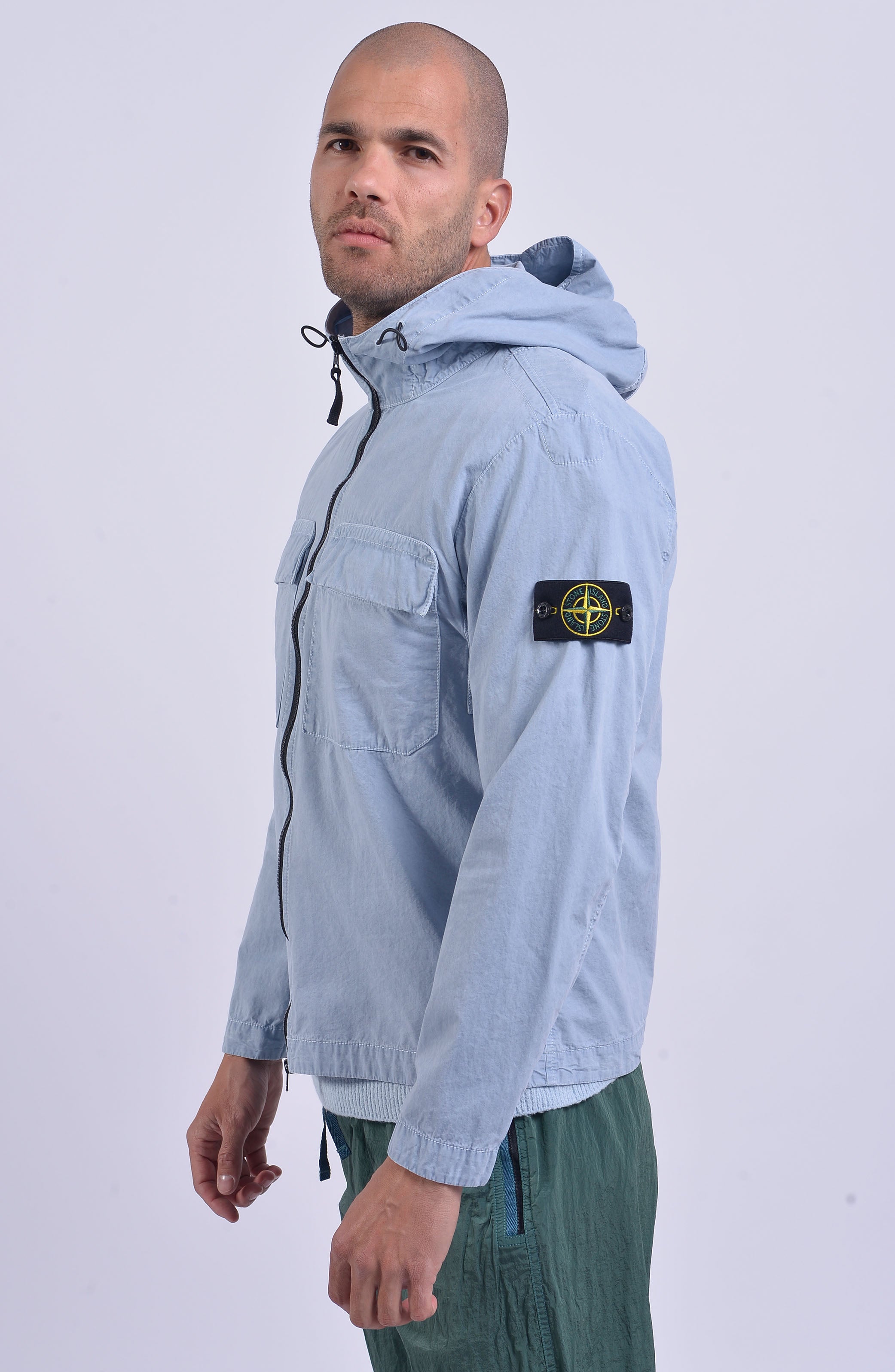 Stone island sky blue overshirt online